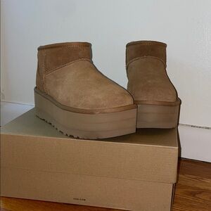 UGG Women's Brown Platform Ankle Boots